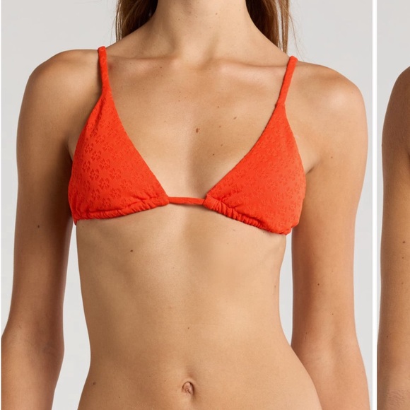 Billa Bong Good Vibes Slide Tall Triangle Bikini Top in Sunset Red - Picture 7 of 8